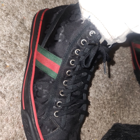 Gucci Black and Red High-Top Sneakers - Picture 2 of 5